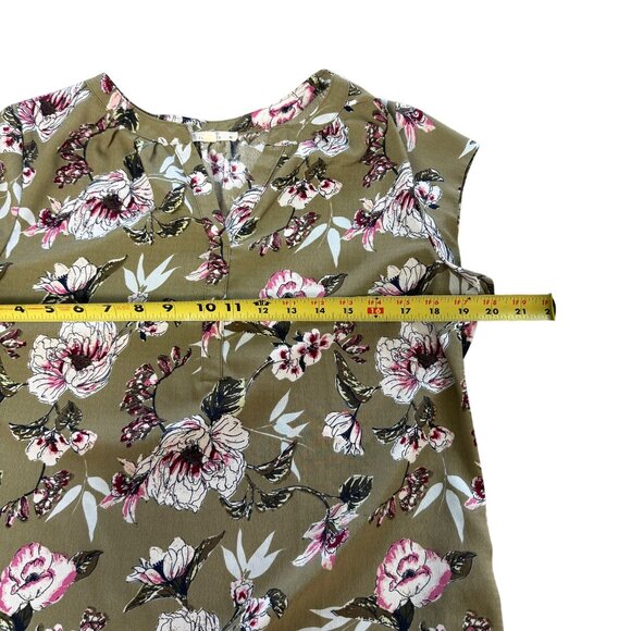Fun2Fun Stitch fix Womens Floral Green Cap Sleeve Blouse With Keyhole Neckline 1 - Picture 5 of 6